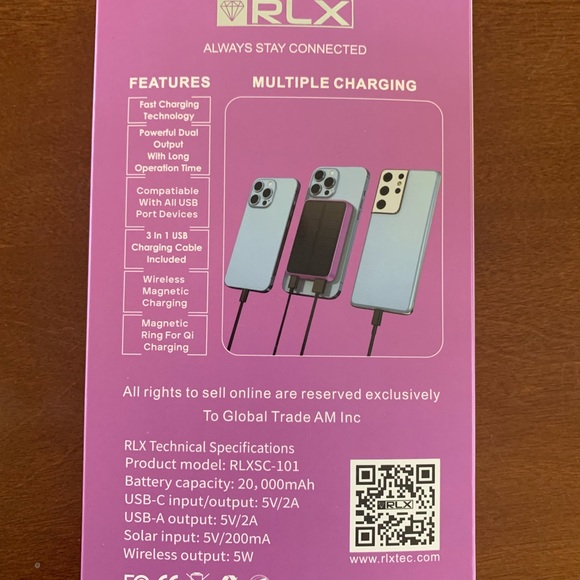 RLX Magnetic Wireless Solar Charger - Solar battery charger. - Picture 3 of 3